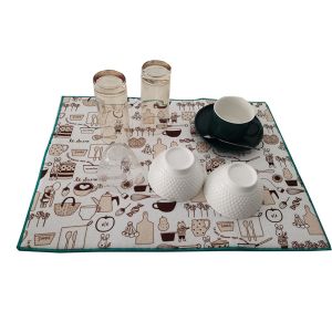 Kitchen Counter Microfiber Dish Drying Mat For Cup Bottle