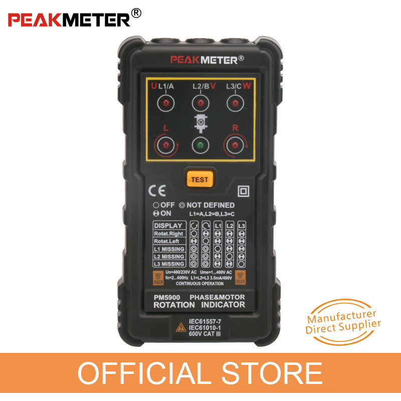 High Voltage Motor Phase Rotation Tester 3 Phase Rotation Indicator High Safety Standard