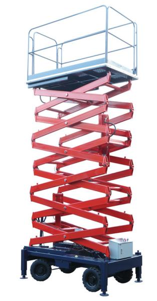 Quality 4 Meter Mobile Scissor Lift Platform With Four Wheels Great Loading Capacity for sale