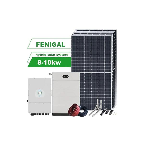 Quality 8KW 10KW Solar Energy System Hybrid Complete With PV Panels Inverters And Lithium Battery for sale