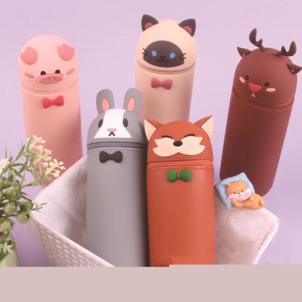 Versatile 2-In-1 Silicone Pencil Holder Pouch Easy To Clean School Office Supplies Kids Stationery For Christmas Gift