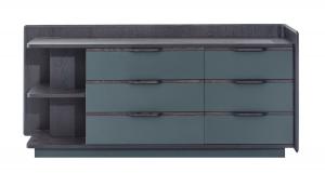 Side storage cabinet for big chest drawer with display shelves by Oak wood CASA in dark painting made from China factory