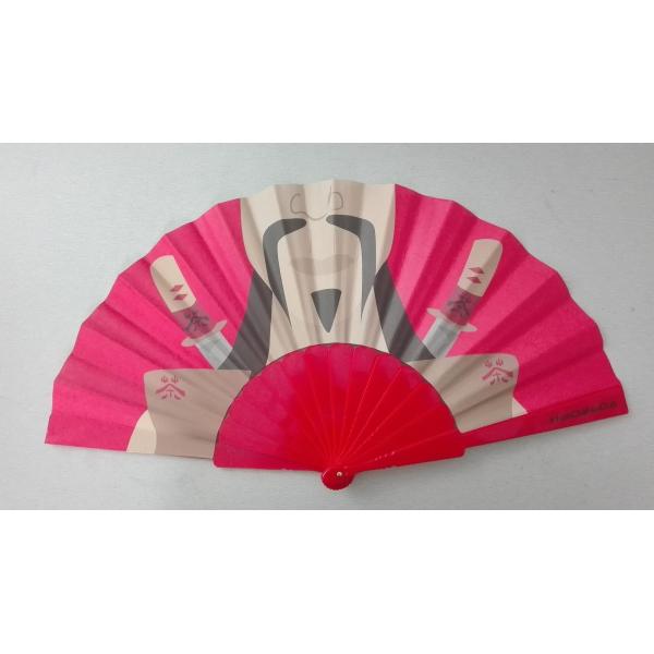 Printed paper hand fan with plastic ribs or wooden ribs, size 23cm, perfect business gifts