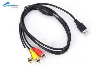 Wholesale USB 2.0-3 RCA Male Plug Audio Extension Cord , AV Adapter Audio Lead Cable from china suppliers