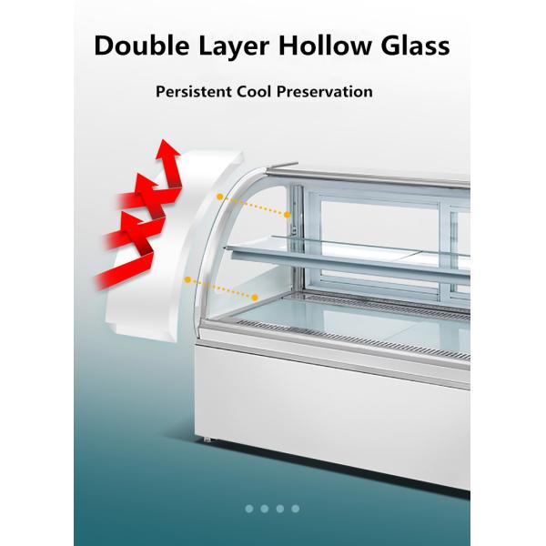 Anticorrosive Pastry Table Top Cake Display Chiller Practical Glass Material