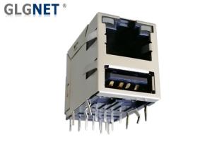 Wholesale USB2.0 Interface RJ45 Multiple Port Connectors With LED Light Pipes from china suppliers