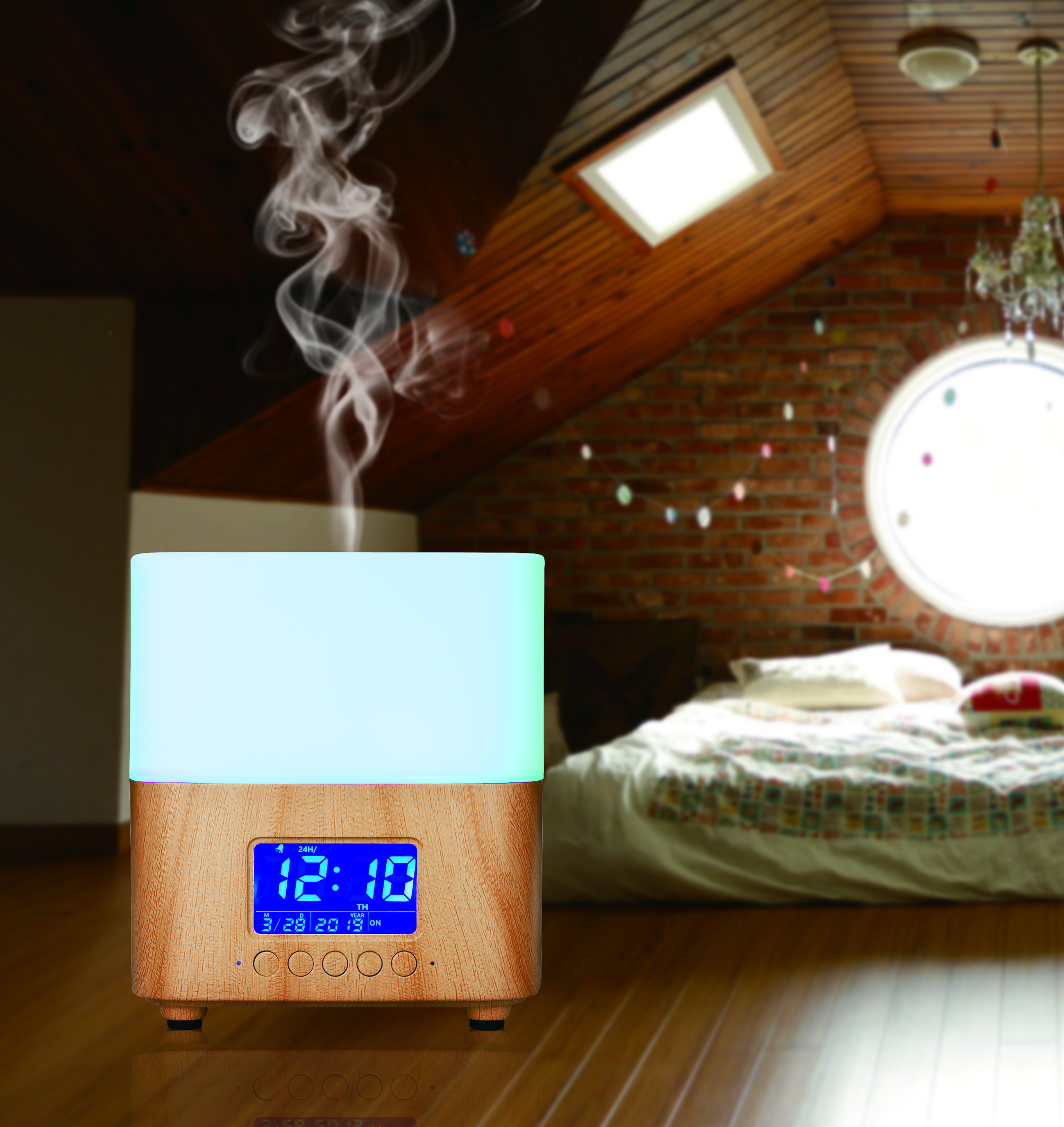 Innovative Clock LCD Display 300ml Ultrasonic Smart Aroma Diffuser