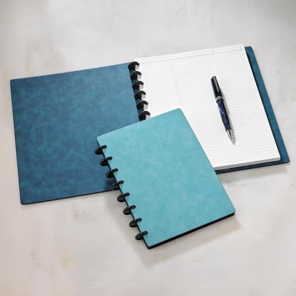 Durable Disc Bound Notebook Size 165 * 217mm PU Leather And PVC Cover Material