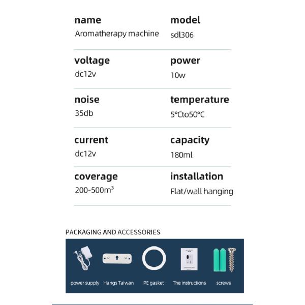 HOMEFISH Wall Mounted Scent Diffuser Machine 160ml 34kpa