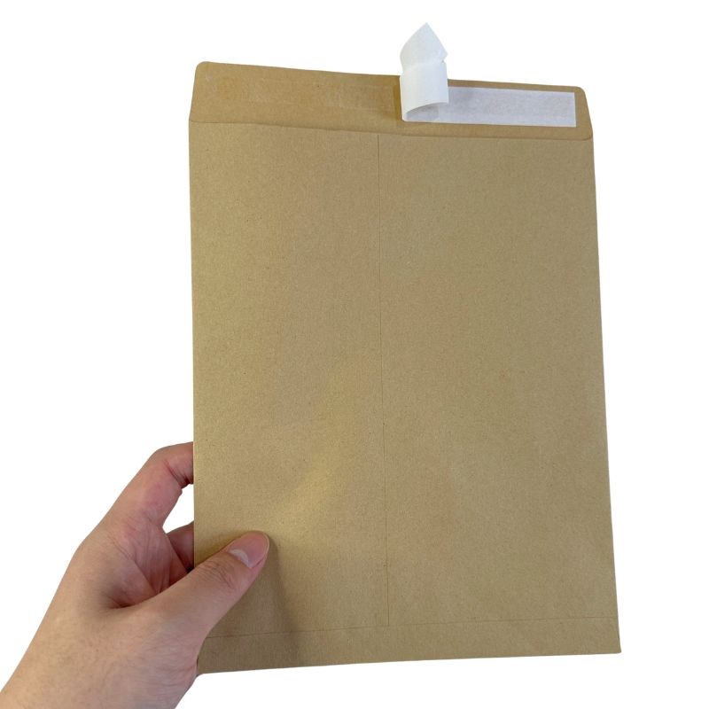 Customized Brown Kraft Paper Envelopes C6 A5 A4 Self Adhesive Envelopes