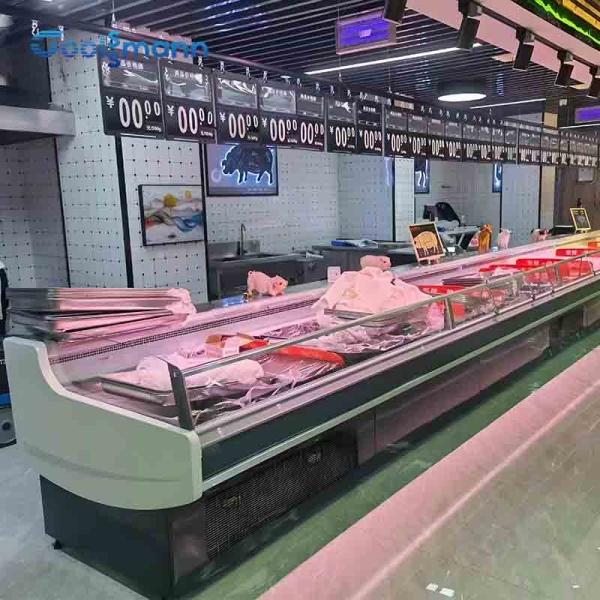 Quality Frost Free Fresh Meat Case , 190L Meat Display Counter Cold Storage for sale