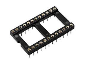 China 2.54mm Turned Pin Contact Type DIP IC Socket With Pin Length 7.43mm on sale
