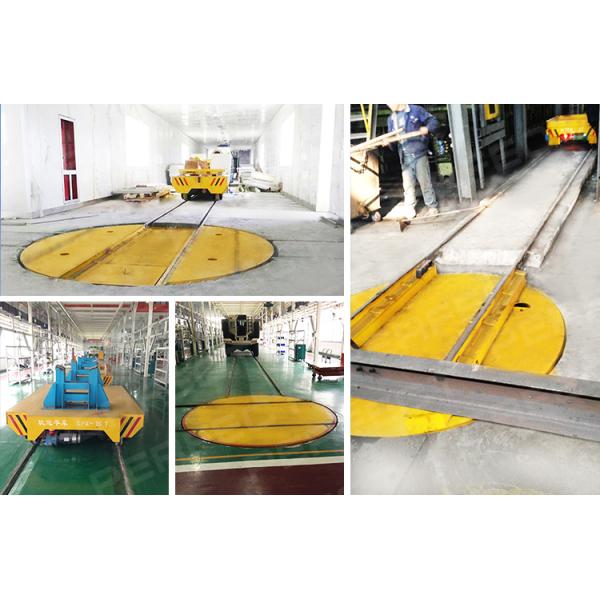Heavy load industrial turntable rail transfer car for factory material crossing transportation in warehouse