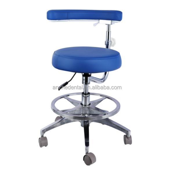 Height Adjustable Hospital Furniture Chair Micro Fiber Leather Round Shape Dentist Stool