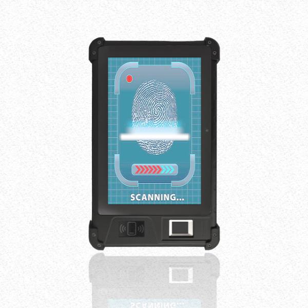 Quality 8 inch Rugged Android Biometric Fingerprint Tablet with WIFI Bluetooth QR Code Reader 2d Barcode Scanner 13.56 Mhz NFC for sale