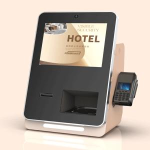 China Hotel Desktop Self Check In Machine with Key Card Dispenser and Bluetooth Connectivity on sale