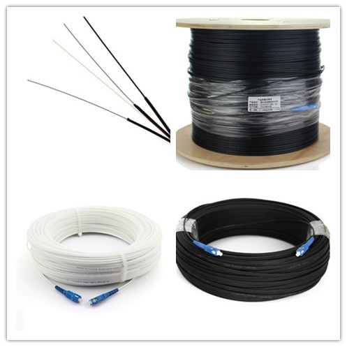 Simplex FTTH Drop Cable SC/UPC Optical Fiber Patch Cord With Black/ White LSZH Jacket