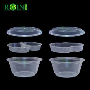 Wholesale Round 1450ml Disposable Takeaway Container Clear 2 Layer Pp Plastic from china suppliers
