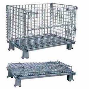 Wholesale Automotive Parts Space Saving Collapsible Wire Container Galvanized Surface from china suppliers