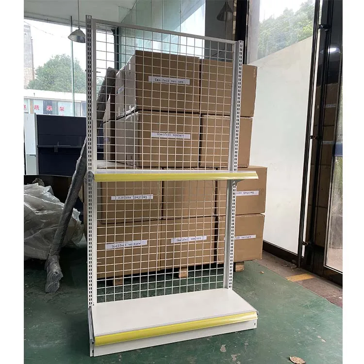 Shanghai Supplier Supermarket Equipment Retail milk white back net supermarket shelf grid shelves mesh gondola shelving