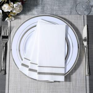 China SGS White Paper Table Cover , Airlaid Disposable Linen Tablecloth OUCHAME on sale