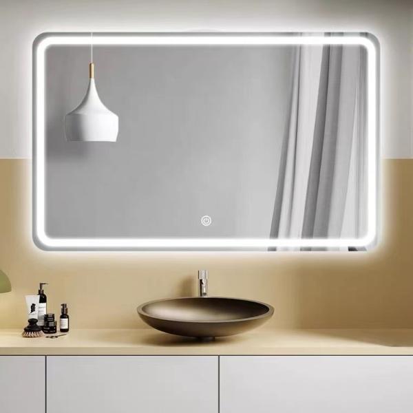 Quality Custom Rectangular Frameless Bathroom Mirror Smart Backlit LED Wall for sale