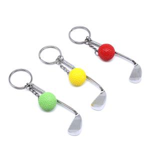 Wholesale Charms 3d Metal Cute Golf Ball Keychain Keyring Engraved Processing from china suppliers