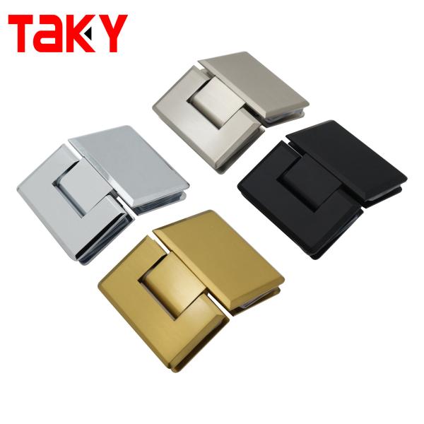 Secure Door Closure 8-12MM Glass Brushed Gold Shower Frameless Glass Door Pivot Hinge