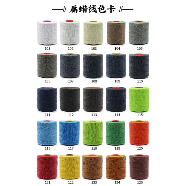 Kangfa 0.8MM 100% Polyester Waxed Thread for Leather Sewing Pattern Dyed Material Waxed
