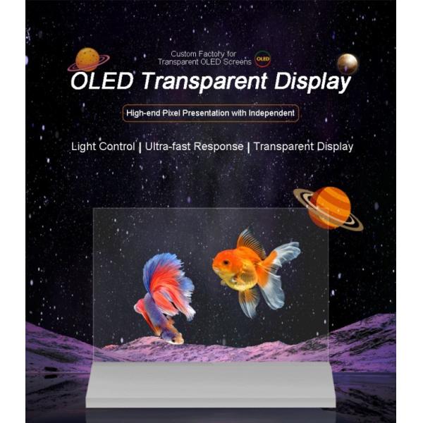 4K Advertising OLED Transparent Digital Display Screen with Aluminum Alloy Frame and Pen/Finger Touch Writing Method