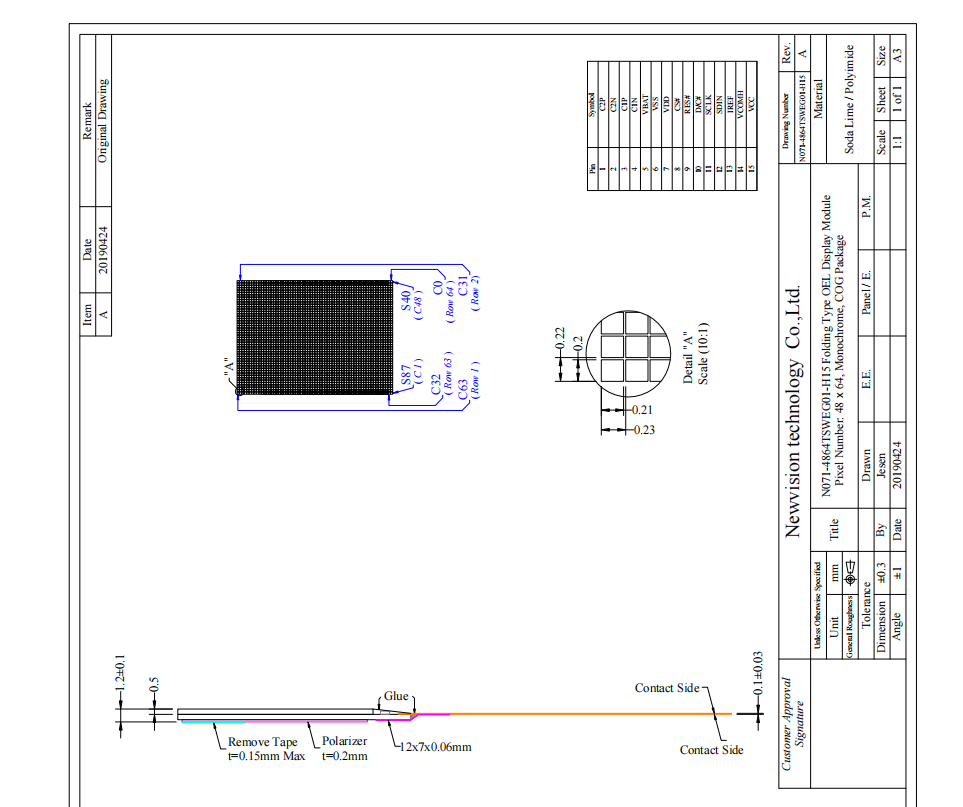 0.71'' OLED Monochrome Display Environmental Adaptability Energy Efficiency OLED LCD
