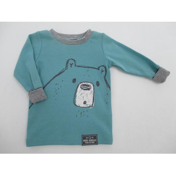 Cotton 1x 1 Rib Baby Boy 2pcs Set O Neck Collar Ribbed Pyjama Set