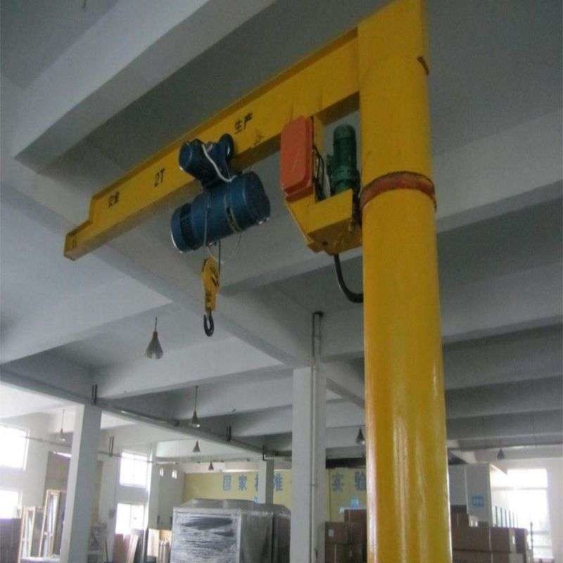 Customized Electric Pillar Mounted Jib Crane 360 Degrees Rotation With Electric Chain Hoist