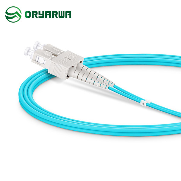 LC UPC To SC UPC Duplex Fiber Optic Multimode Patch Cord OM3