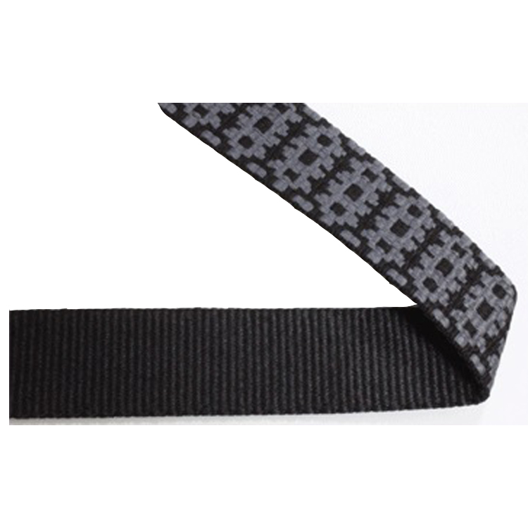 High Tenacity Jacquard Webbing 100 Polyester Black Elastic Loops For Shoes