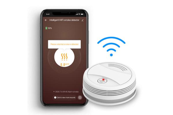Quality 90db Wifi Gas Smoke Alarm Detector , Battery Operated Smoke Detectors for sale