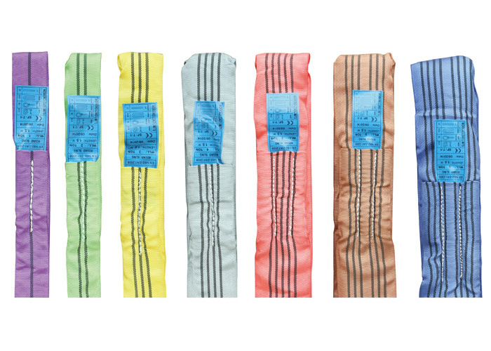 China High Strength Polyester Round Slings CE Standard Web Sling Belt Safety Factor 7:1 on sale