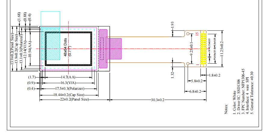 0.71'' OLED Monochrome Display Environmental Adaptability Energy Efficiency OLED LCD