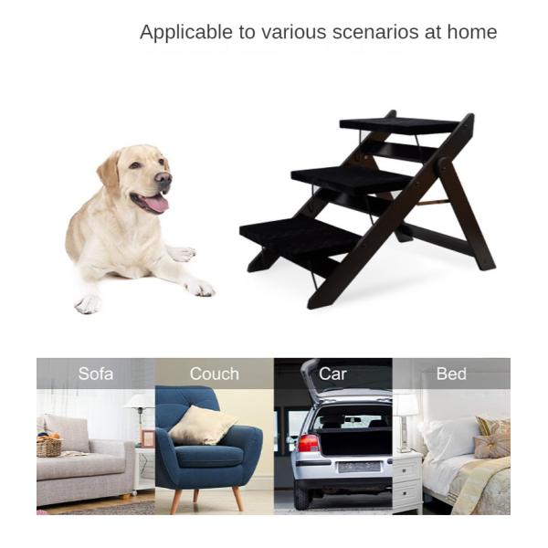 Non Slip 70cm Dog Step Ladder 3 Layers Wooden Wear Resistant