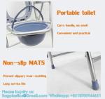 Folding Lightweight Commode Chair With Top Loading Easily Removable Chamber Pot,