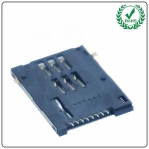 Wholesale 6+2 Pin Sim Card Connector Adapt Slot Push Push Type With Switch Diagonal Column from china suppliers