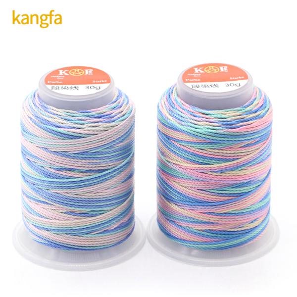 30g 15ply Spun Polyester Thread for High Tenacity Rainbow Weaving Crafts from Supply