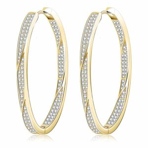 New Fashion S925 Jewelry Party Gift Custom CZ Huggie Gold Hoop Earrings For