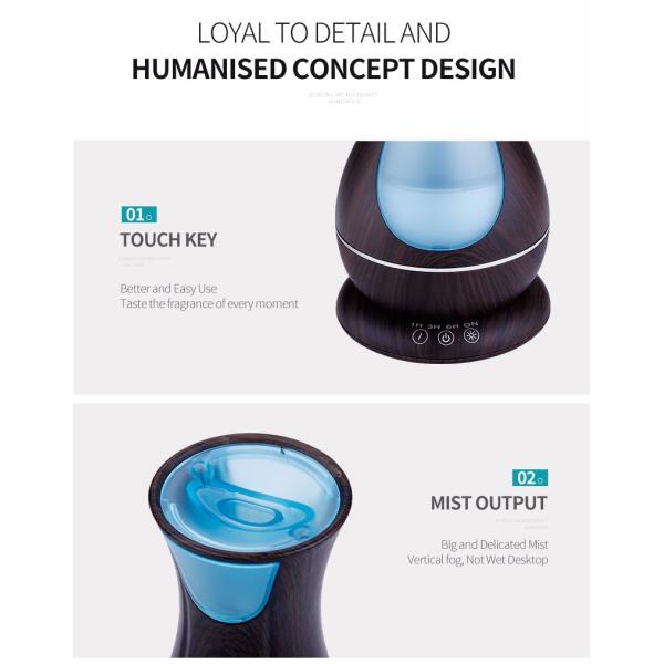 400ml 12W Wood Grain Ultrasonic Aromatherapy Diffuser