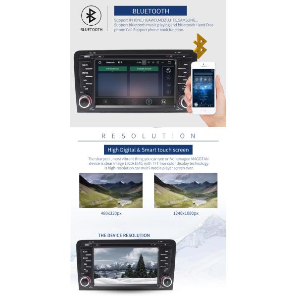 Android 7.1 Audi In Car Stereo Dvd Player 3g Wifi BT AM FM Supported