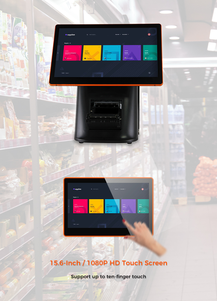 Wide Screen 2GB Memory RK3288 Android POS System Single Touch For Retail