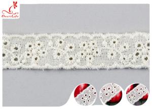 China Fashion Embroidered Floral Cotton Eyelet Lace Trim For Nighty Trade Assurance on sale