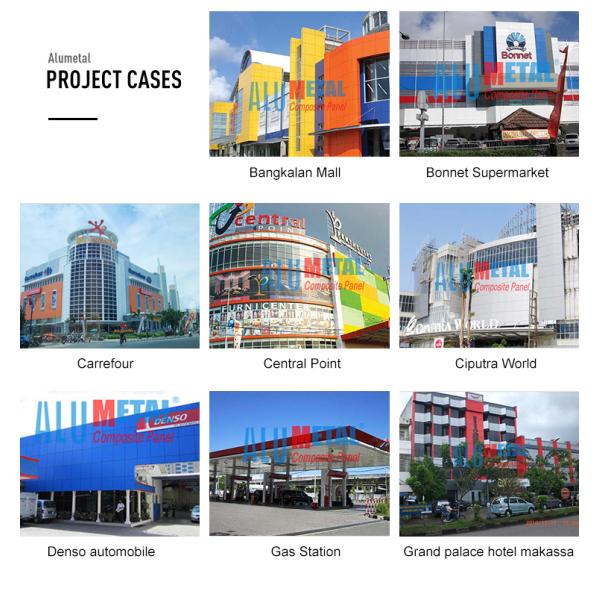 Alumetal B1 A2 Fireproof Aluminum Composite Panel Exterior Metal Cladding 1250mm