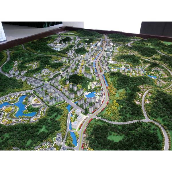 Customized Miniature City Model Sketch up 3D Drawing Painted / Layered Color