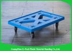 Flat Blue Plastic Moving Dolly Four Wheels 100% PP Materials For Industrial